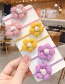 Fashion 1 Pair Of Purple Flowers Knitted Flower Contrast Color Children S Hair Rope
