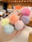 Fashion Pink And Blue Double Ball Hair Rope [1 Pair] Children S Hair Rope With Plush Ball Hitting Color