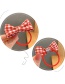Fashion Red And White Grid [1 Pair] Checkered Polka Dot Printed Bow Hair Rope