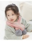 Fashion Pink Gray Fur Ball Color-blocking Wool Knitted Ball Children Scarf