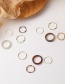 Fashion Orange Color Transparent Acrylic Crystal Beaded Ring Set