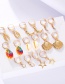 Fashion Color Mixing Scallop Star Moon Shell Earring Set