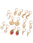Fashion Color Mixing Scallop Star Moon Shell Earring Set