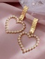 Fashion Gold Color Imitation Pearl Love Alloy Hollow Earrings