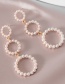 Fashion Gold Color Geometric Round Long Pearl Earrings