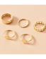 Fashion Gold Color Love Geometric Oval Alloy Ring Ring Set