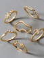 Fashion Gold Color Snowflake Diamond Star Moon Alloy Ring Set
