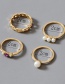 Fashion Gold Color Diamond And Pearl Geometric Alloy Ring Set