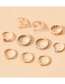 Fashion Gold Color Diamond Moon Geometric Alloy Ring Set