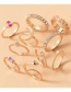 Fashion Gold Color Diamond Moon Geometric Alloy Ring Set