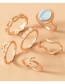 Fashion Gold Color Pearl Geometric Alloy Ring Set