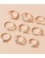 Fashion Gold Color Diamond Shell Flower Pearl Alloy Ring Set