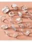 Fashion Silver Color Love Leaf Alloy Hollow Ring Set