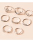 Fashion Silver Color Alphabet Shell Five-pointed Star Alloy Ring Set