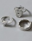 Fashion Silver Color Leopard Head Alloy Hollow Ring Set