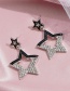 Fashion Silver Color Hollow Five-pointed Star Geometric Diamond Earrings