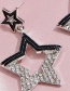 Fashion Silver Color Hollow Five-pointed Star Geometric Diamond Earrings