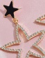 Fashion Gold Color Pentagram Geometric Diamond Alloy Hollow Earrings