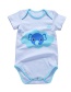 Fashion Elephant Short Sleeve Romper Animal Print Contrast Color Newborn Short-sleeved Romper