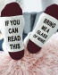 Fashion Sports White Dark Gray Plantar Letters Hit The Color In The Tube Pile Pile Socks
