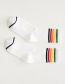 Fashion Gray Cotton Striped Contrast Socks