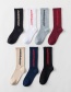 Fashion Black And White English Letters Hit Color Cotton Socks
