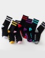 Fashion Blue Mens Cotton Socks With Contrasting Letters