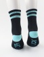 Fashion Black Purple Mens Cotton Socks With Contrasting Letters