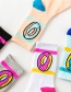 Fashion White Donuts Hit Color Mid-tube Cotton Sports Socks