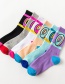 Fashion Beige Donuts Hit Color Mid-tube Cotton Sports Socks