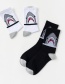 Fashion Shark Black Shark Cotton Contrast Socks
