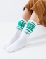 Fashion White Numbers And Letters In Cotton Socks
