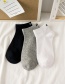 Fashion White Letter Cotton Non-slip Boat Socks