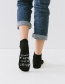 Fashion Gray Letters On The Sole Of The Contrast Color Cotton Socks