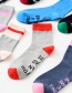 Fashion Gray Letter Hit Color Cotton Socks