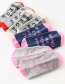 Fashion Pink Letter Hit Color Cotton Socks