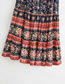 Fashion Color Mixing Printed Wide Loose Skirt