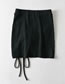 Fashion Black Drawstring Slim Pleated Skirt