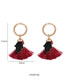 Fashion Pink Long Fringed Palm Resin Alloy Earrings