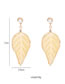 Fashion Yellow Resin Leaf Geometric Alloy Earrings
