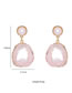 Fashion Pink Resin Crystal Stone Geometric Alloy Earrings