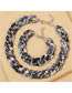 Fashion Gray Two-piece Acetate Plate Twist Necklace And Bracelet