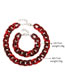 Fashion Red Two-piece Acetate Plate Twist Necklace And Bracelet
