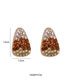 Fashion Gold Color Drop-shaped Diamond Alloy Geometric Earrings