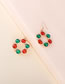 Fashion Color Mixing Alloy Geometric Diamond Earrings