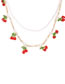 Fashion Cherry Fruit Cherry Resin Pearl Necklace Bracelet Set