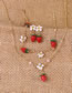 Fashion Strawberry Fruit Dripping Strawberry Necklace Bracelet Earrings Set