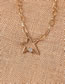 Fashion Yellow Five-pointed Star Diamond Lock Stainless Steel Necklace
