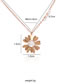 Fashion Rose Gold Color Chrysanthemum And Diamond Stainless Steel Necklace