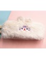 Fashion Gray Large Capacity Plush Embroidery Bear Ear Stationery Bag